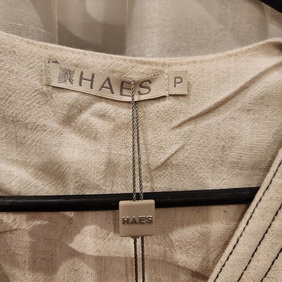 Haes Confeccoes Ladies V Neck Linen Blend Sleeveless Top Size Small MSRP $83 NWT - Picture 2 of 4